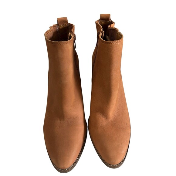 Lucky Brand Nesly Leather Cognac Heeled Western Ankle Booties Womens Size 8M - Picture 6 of 13